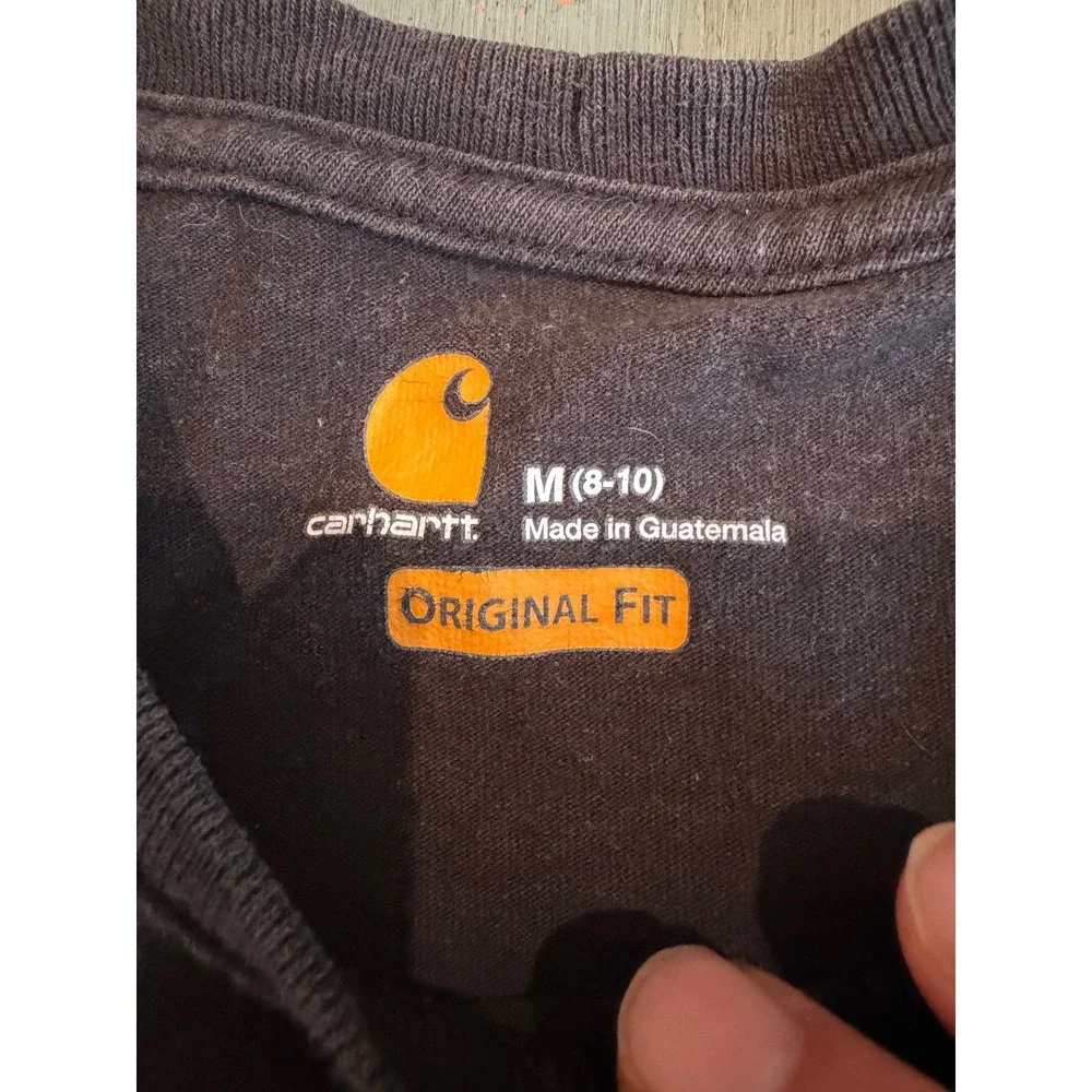 Carhartt Boys Black Logo Graphic T-Shirt Short Sleeve Original Fit Size M 8-10